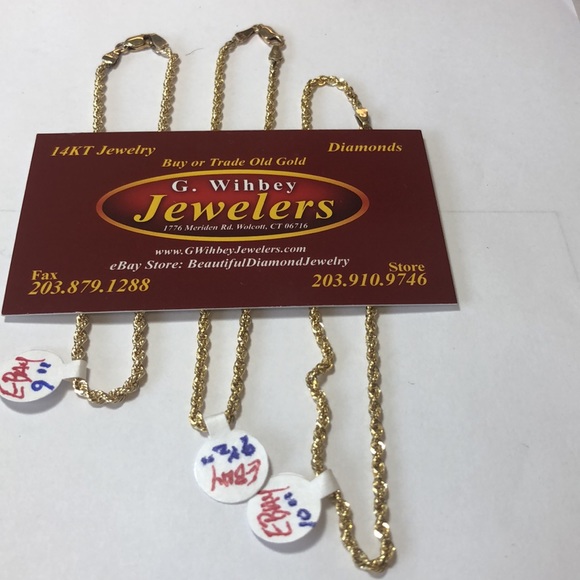 14 kt yellow gold necklace with box link chain 16” - Picture 6 of 6